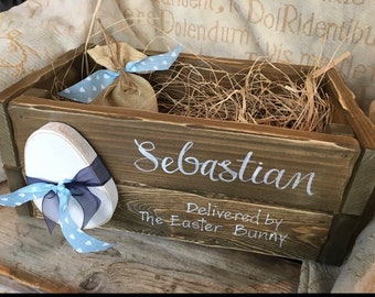 Rustic Easter crate Personalised Easter crates, Custom easter egg crate