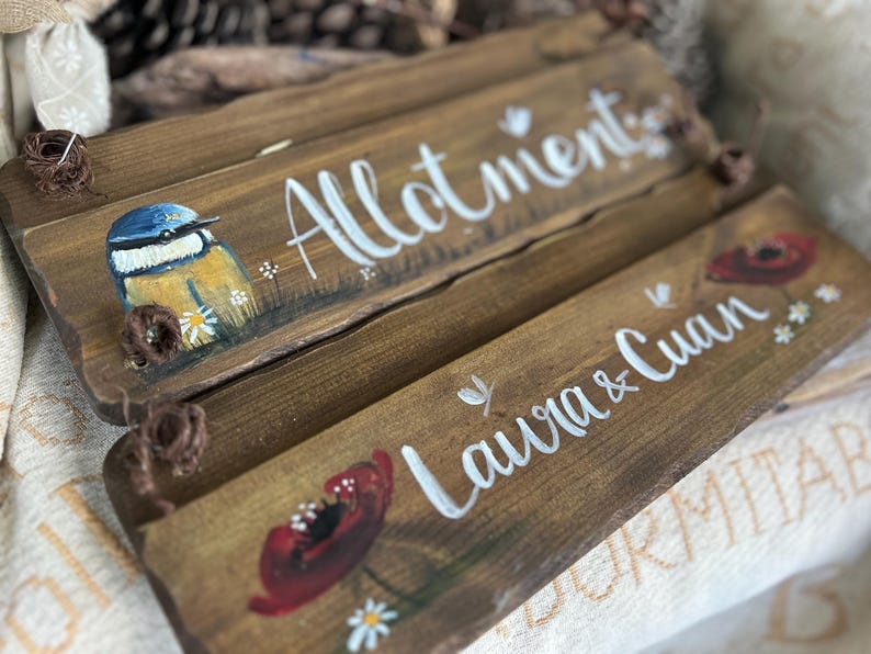 Personalisiertes Gartenschild. Einzigartiges Geburtstags-, Jubiläums- & Erinnerungsgeschenk. Die handbemalten Übertreter werden kompostiert. Opa, Oma, Nan, Opa Bild 14