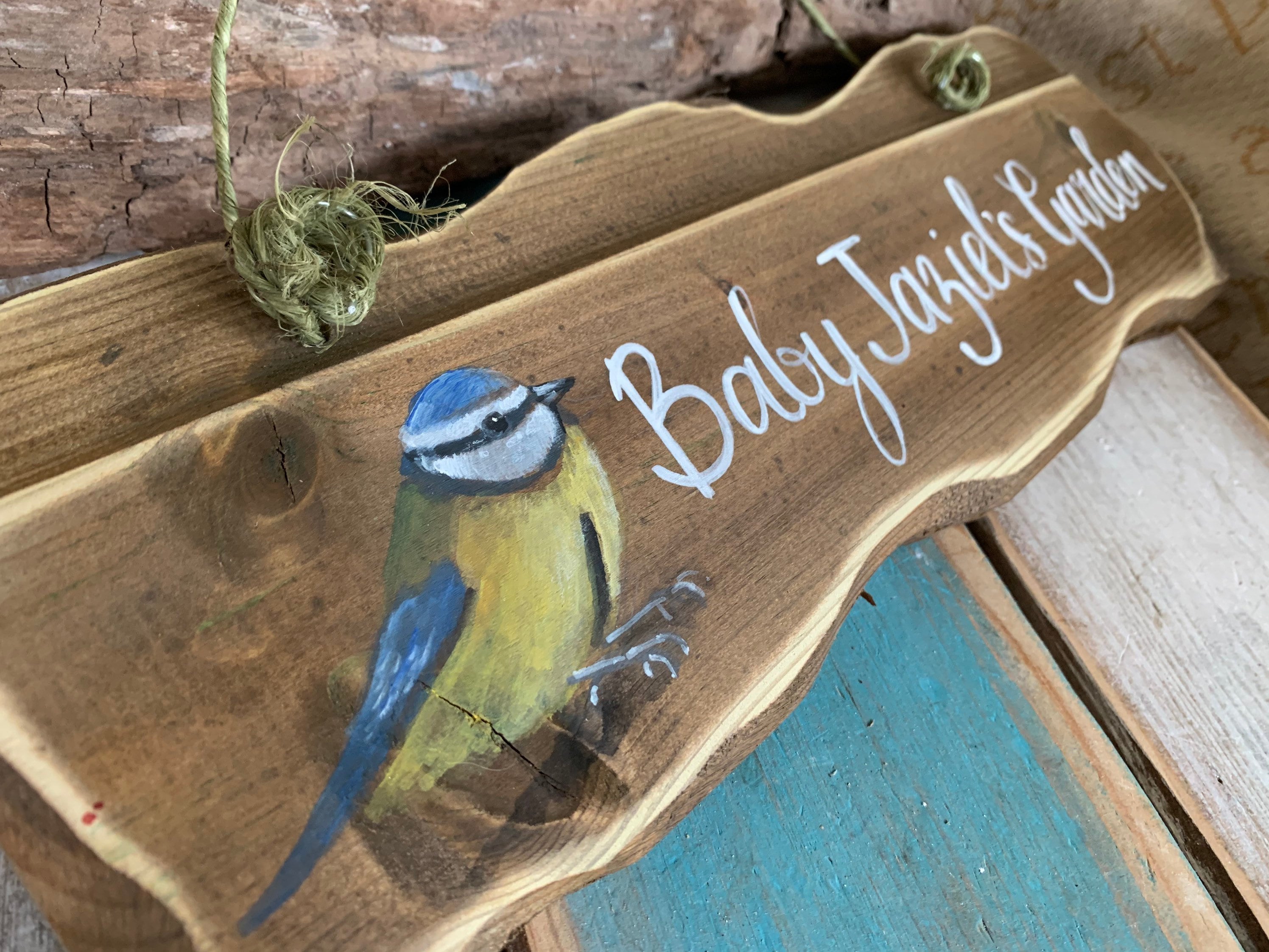 Custom Grandad&#39;s garden plaque. Unique birthday, anniversary & memorial gift. Trespassers will be composted sign. Handpainted custom sign