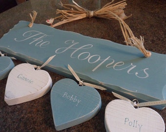 Custom Family name plaques, personalised and bespoke just for you. Perfect gifts for Wedding, Anniversary, Mothers Day.