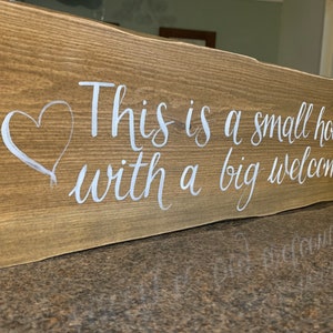 Family sign Custom, personalised family sign/plaque. Last name wall sign Custom family sign This is a small house with a big welcome