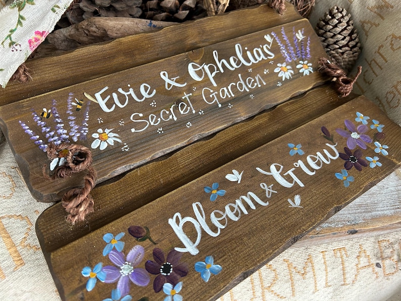 Personalisiertes Gartenschild. Einzigartiges Geburtstags-, Jubiläums- & Erinnerungsgeschenk. Die handbemalten Übertreter werden kompostiert. Opa, Oma, Nan, Opa Bild 18