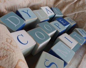 Baby name blocks.Nursery decor for newborn or christening gifts Mr and Mrs Wedding decor blocks Personalised wood name blocksd