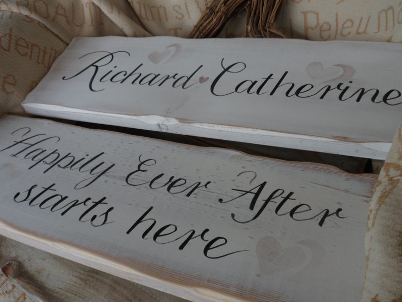 Wedding arrow signs Wedding and reception signpost signs Welcome to our wedding Happily ever after starts here Dancing Bar Photo Booth sign