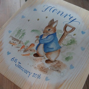 Children&#39;s wood chairs, Personalised & hand painted illustrations for Newborn Christening 1st Birthday gifts Bespoke childrens nursery decor