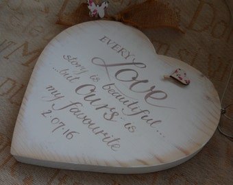 Wedding hearts with quotes, perfect for table decoration, centrepieces, photo props and gifts. Every love story... be my bridesmaid, Favours