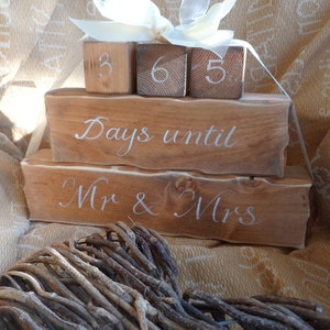 Wedding countdown blocks, days or weeks until we become Mr & Mrs...... personalised bridal shower gifts , days until we say I do