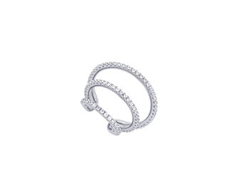 Boucle d'oreille triple The High Sparkle - argent