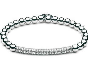 Alisa - ball bracelet - Le Pavé Tube - silver