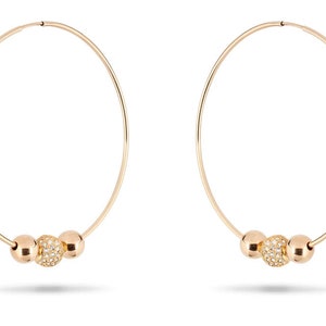 Noura Pavé - Modern creole with pavé ball - gold