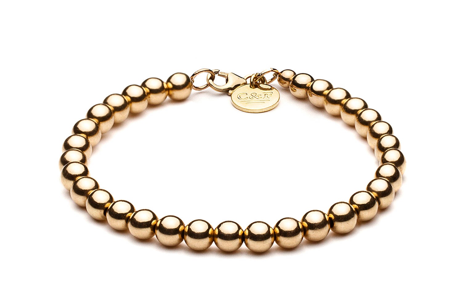 Ball Bracelet 4mm 14k Gold Etsy