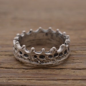 Modern King Ring, Sterling Silver Crown Ring for Men, DA794
