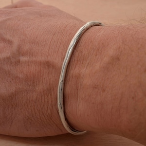 Sterlingzilveren herenmanchetarmband, geoxideerde zilveren armband, handgemaakte fijne sieraden voor mannen, uniek cadeau voor hem BA20