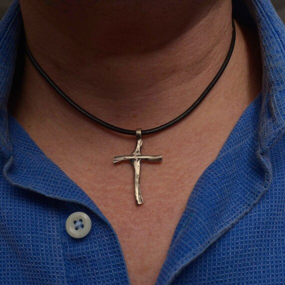 Cross Necklace for Men Sterling Silver 