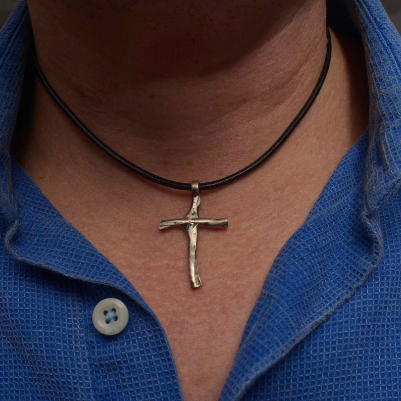 Unique Cross Necklace for Men Sterling Silver Men's Cross Etsy
