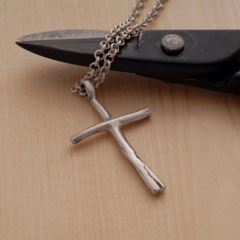 Unique Mens Cross Necklace Sterling Silver Cross Pendant for - Etsy