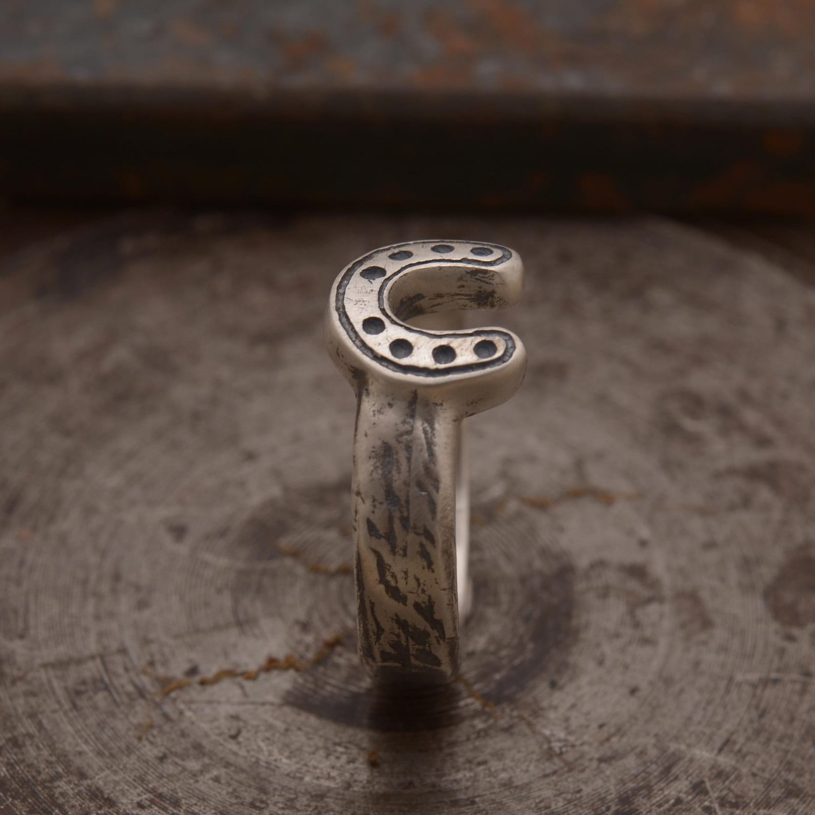 Horseshoe Ring, Men's Sterling Silver Lucky Ring, 5mm Width, Good Luck ...