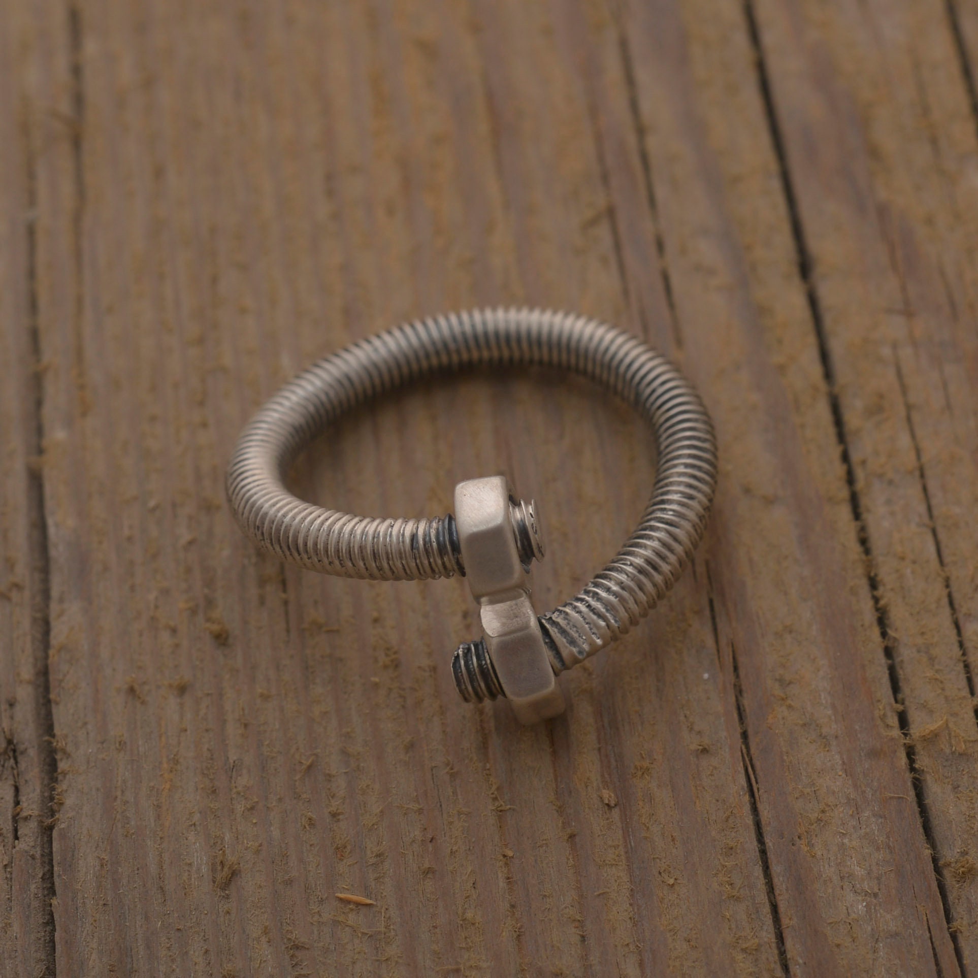 Bolt Nut Ring for Men Sterling Silver Screw Ring Hardware Etsy