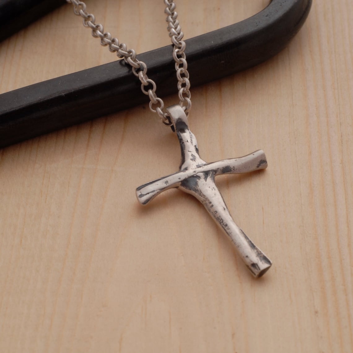 Unique Cross Necklace for Men Sterling Silver Men's Cross Etsy