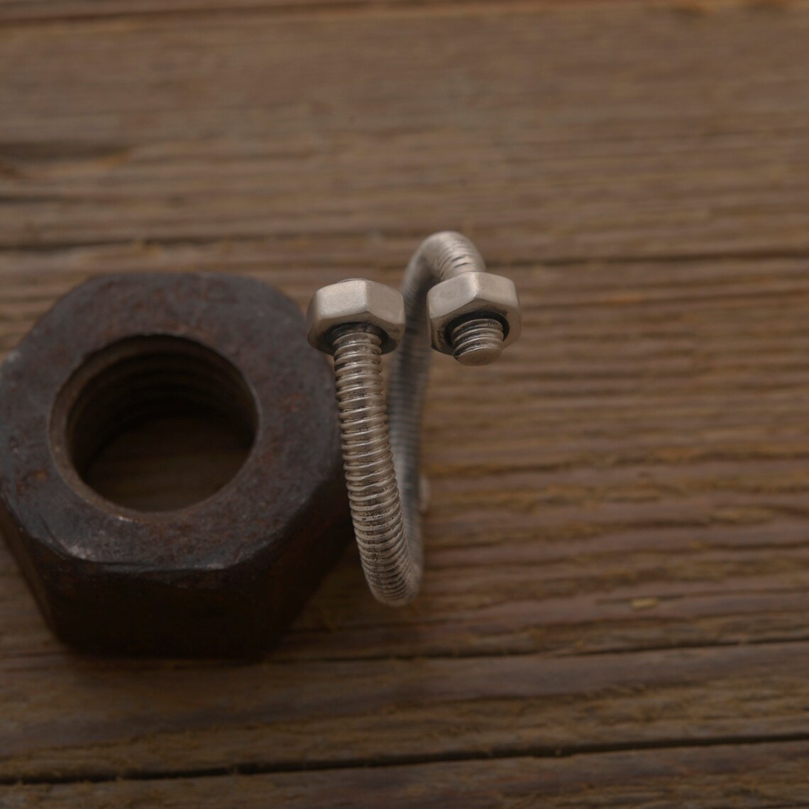 Bolt Nut Ring for Men Sterling Silver Screw Ring Hardware Etsy