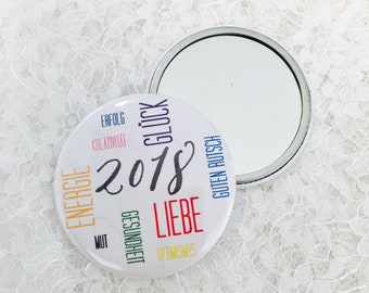 New Year's Eve Lucky charm Button Mirror colourful