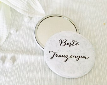 Hand Mirror button best Wedding witness white lace