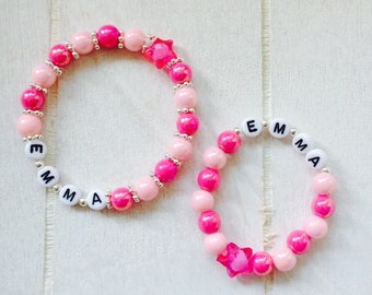 Mother-child bracelet set bead bracelets with name personalized