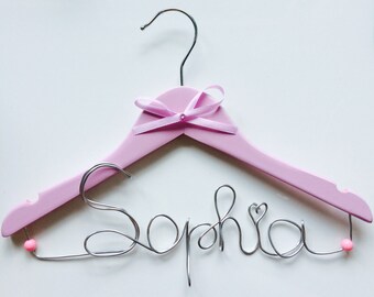 Personalised coat hangers with name for children, great gift of baptism or birth