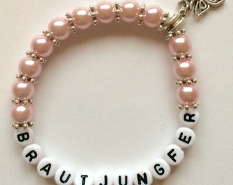 Pearl bracelet Bridesmaid Pink for your wedding