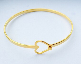 Armband, Armreif mit Herz in gold