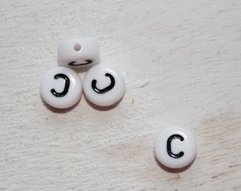 10 Acrylic Letter Beads Letter C