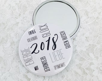 New Year's Eve Lucky charm button Mirror Grey