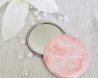 Hand Mirror button best Maid of light pink