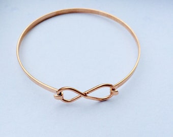 Bracelet/bangle with infinity sign, rosegold