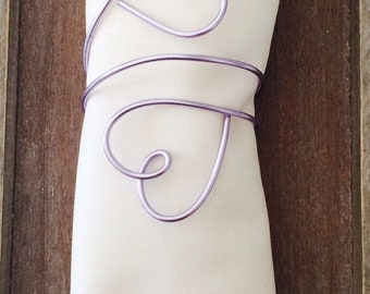 Napkin Rings/Napkin Holder set "Heart" lilac