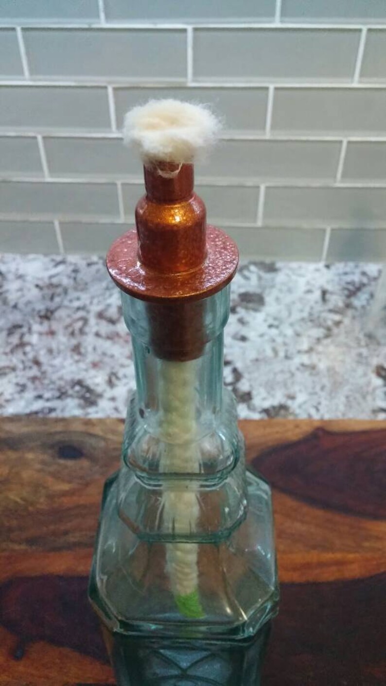 Bottle Oil Lamp Wick Holder Etsy