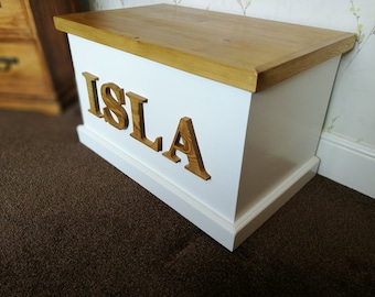 Children's Handmade and Personalised Framed toy Box With Soft Closing Lid 