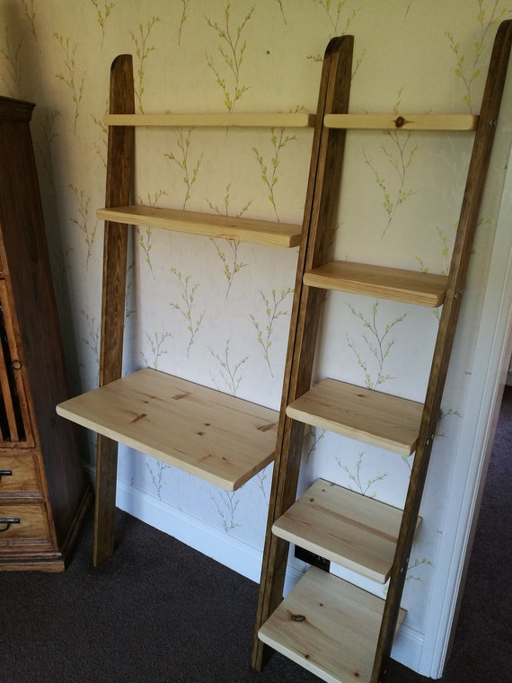 Lean to Bookcase Ladder Shelf Etsy UK