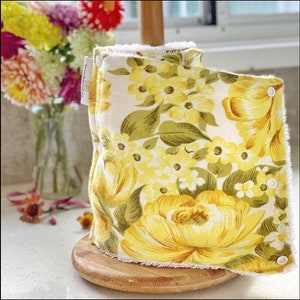 Toalha de papel pré-amada vintage, retrô, panos, rolo de cozinha, presente de cozinha, lenço umedecido, presente para a mãe, aquecimento de casa, reaproveitado, amarelo