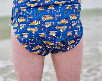 Pannolino da nuoto riutilizzabile per adulti: copripannolino in tessuto impermeabile, mutandina per incontinenza