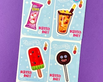 SCRATCH & SNIFF Sticker Pack (SET 1) Chicana style, Mexican treats