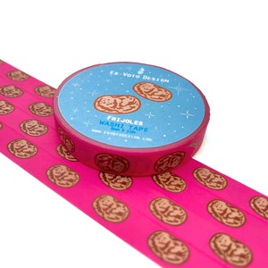 Frijoles Washi Tape, Magenta Bean Design
