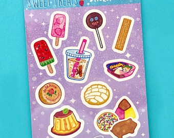 SWEET TREATS Sticker Sheet, Mexican dessert, food stickers