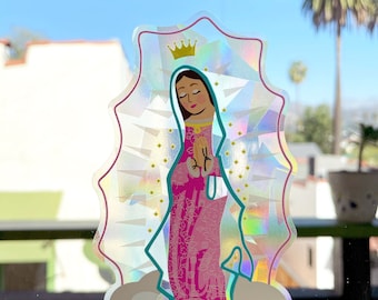 VIRGEN of GUADALUPE, suncatcher sticker