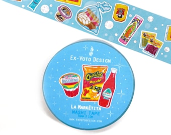 La Markétita Washi Tape: Light Blue with Silver Starburst Foil