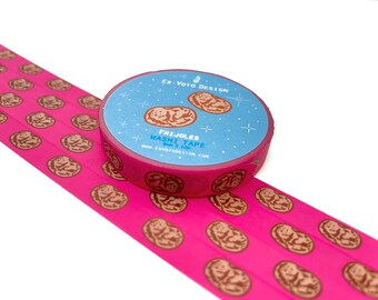 Frijoles Washi Tape, Magenta Bean Design