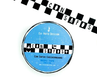 CON SAFOS Checkerboard Washi Tape: Chicana Latina Planner Tape