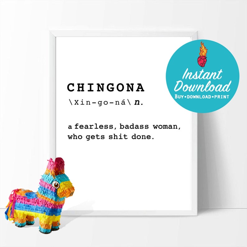 CHINGONA, definizione della parola, download immediato e stampa artistica da parete immagine 1