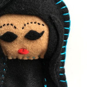 CHOLA (Black Hair), Homegirl, Hand made art dolls