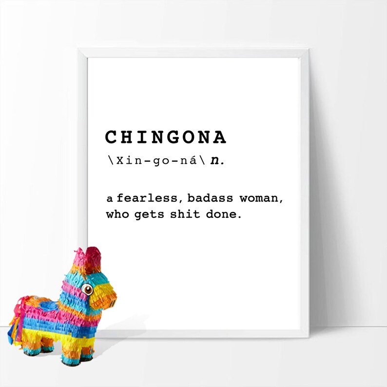 CHINGONA, definizione della parola, download immediato e stampa artistica da parete immagine 3